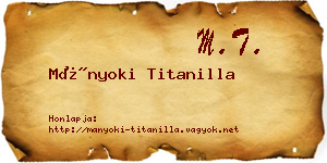Mányoki Titanilla névjegykártya